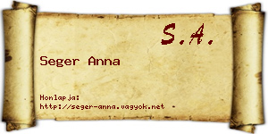 Seger Anna névjegykártya