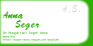 anna seger business card